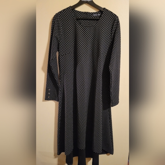 foil Dresses & Skirts - FOIL BLACK AND WHITE POLKA DOT HIGH LOW DRESS